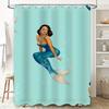 Blue Mermaid Shower Curtain With Elegant Woman Design Modern Bathroom Decor For Home Decoration