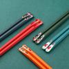 Cute Japanese-style Alloy Chopsticks with Pointed Anti-slip Sushi Tableware Household One Pair Colorful Kitchen Accessories