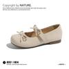 Flat-bottomed Comfortable Soft-soled Shoes with Bow, Light-mouth Laden Shoes, Versatile Casual Retro One-pedal Grandma Shoes