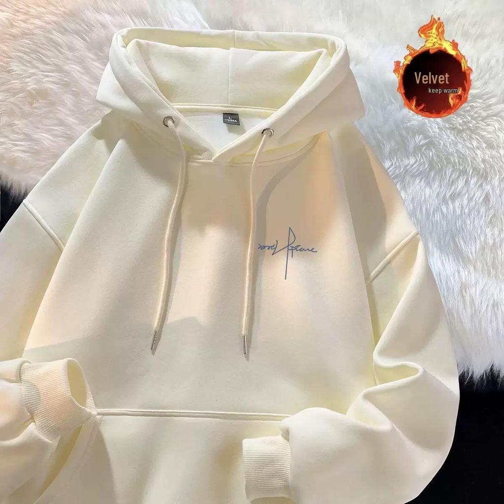 Herren Trendy Plus Samt Kapuzenpullover - Herbst/Winter Verdickte Lässige Jacke