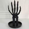 Gothic Skeleton Hand Jewelry Stand Black Plastic Necklace Earring Organizer Monster Hand Jewelry Display Tray Retro Home Decor
