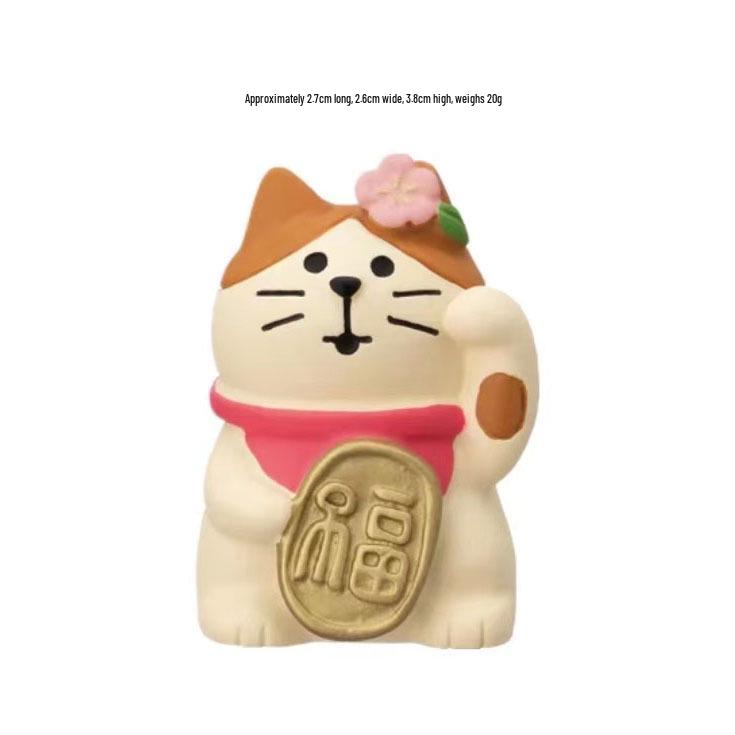 Lucky Cat Feng Shui Ornament for Home, Office, Car, or Store Decoration
