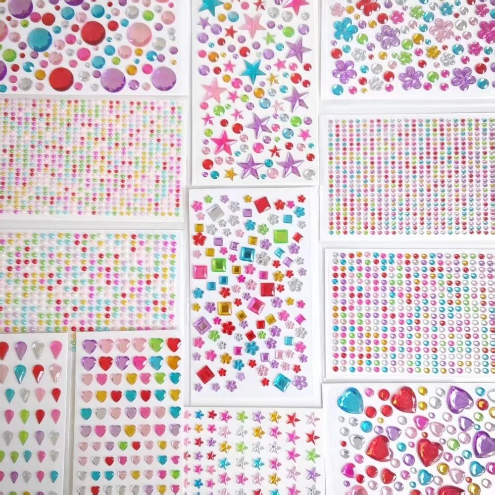 Various Patterns Acrylic Stickers Self Adhesive Rhinestone Sticker Children's Stationery
