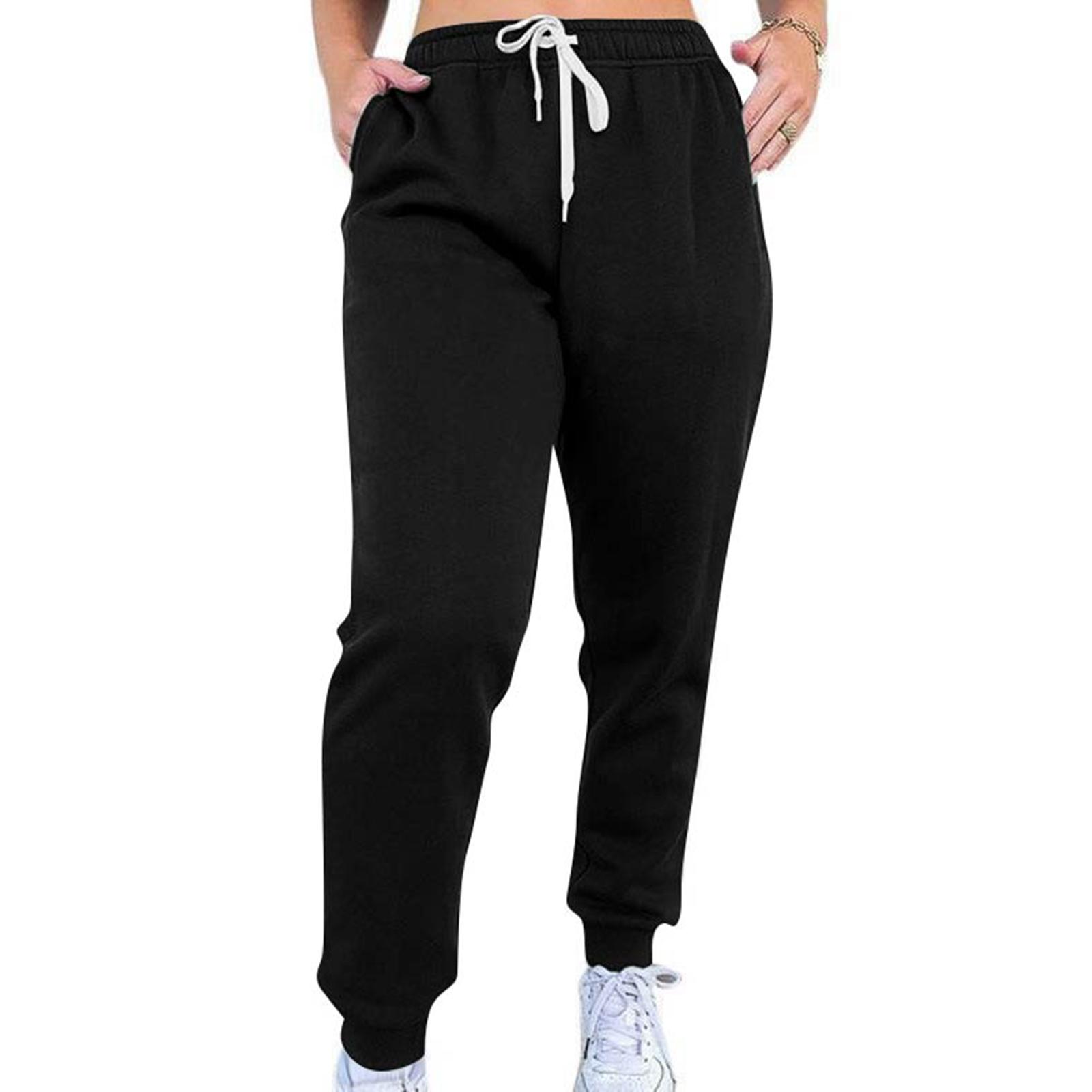 

Женские повседневные брюки с высокой талией, поясом, спортивными брюками и карманами XXL чёрный