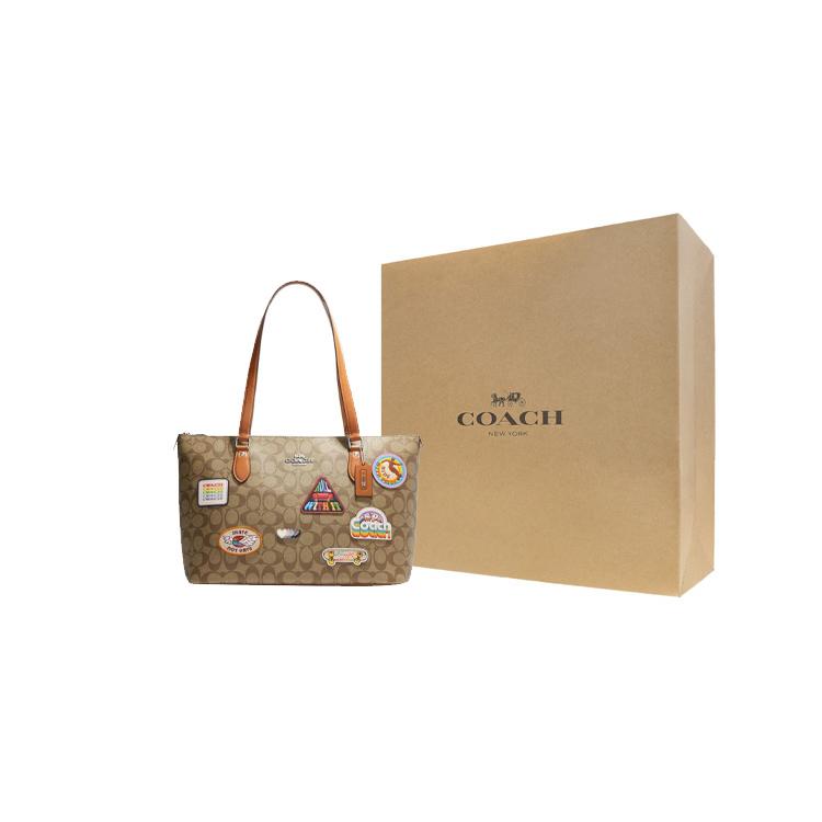 New COACH Gallery Leather Tote Bag Shopping Bag Handbag Shoulder Bags Women's Brown CJ603-SVOT8