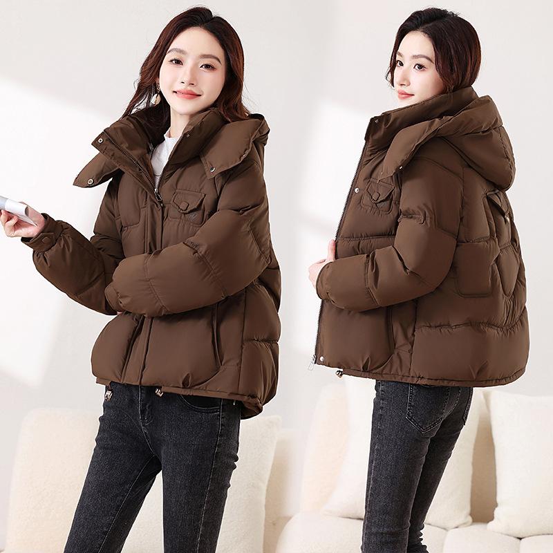 Noul palton/jachetă de iarnă pentru femei, la modă, cu glugă, pufos, îngroșat, călduros, larg, din material de înaltă calitate, pentru timp liber, călătorii în aer liber, sport, bumbac
