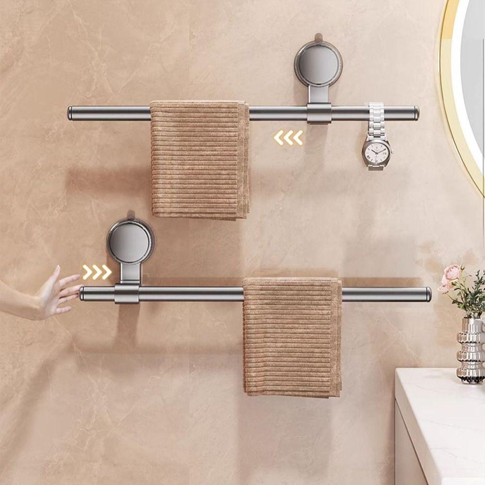 Wall Mounted Bathroom Hanging Rod Punch-free Slipper Storage Shelf New Towel Rack