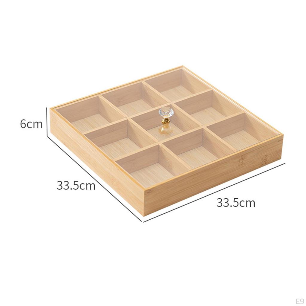 Wooden Dessert Tray with Protective Lid for Entertaining