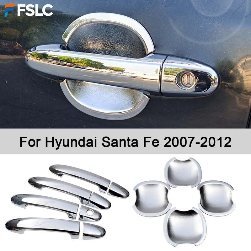 For Hyundai Santa Fe 2007-2012 ABS Chrome Door Handle Bowl Cover Trim Exterior Car Styling Overlay Accessories