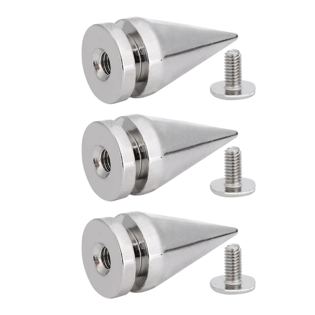 20 Pcs 10*20mm Silver Metal Bullet Spikes Studs Rivets Bag Belt Leathercraft