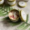 Golden Tin Box Aromatherapy Candles Crystal Salt Stonedried Flower Scented Soy Wax Smokeless Candle Home Decoration