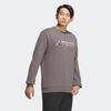 Adidas Alphabet Crew Neck Outdoor Sports Pullover Sweatshirt Men Tops Charcoal-Grey JE6768