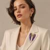 Sparkling Rhinestone Angel Wings Brooch Hand-Made Enamel Lapel Pin Brooch Elegant Brooch Pin  Women