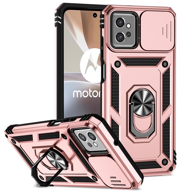 

Motorola G32 Sergeant Dual-Function Protective Ring Case for Moto G Pure Moto X40 Pro/Edge Plus 2023/Edge 40 Pro розового золота