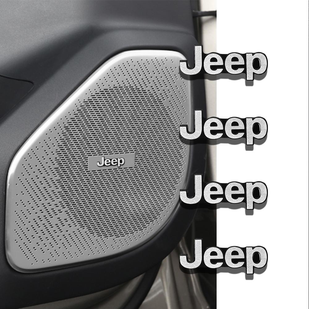 2/4PCS Car Audio Sticker 3D Metal Auto Badge Decal Decoration Accessories For Jeep Renegade Wrangler Compass Cherokee JK Rubicon
