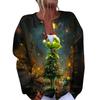 Women's Fashion Christmas Printed Long Sleeve Knitted Cardigan Button Down Jacket