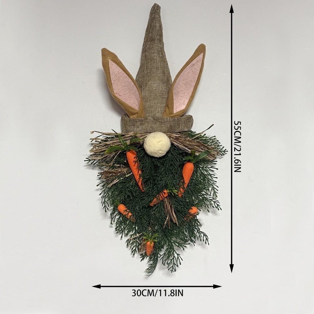 Plastic Easter Gnome Pendant With Carrot Rabbit Ears Door Hanger Spring Wreath  Home Decor