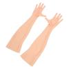1 Pair Silicone Women Prosthesis Nail Hand Gloves Soft Full Arm Lifelike Skin Nail Hand Gloves for Postoperative Recovery