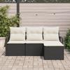 Ensemble de Canapé de Jardin 4 pièces vidaXL avec Coussins Rattan Poly Noir, Canapé de Jardin 2 places vidaXL avec Rangement 3354996