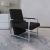 Magnificent Armchair with Chrome Legs Black 241006