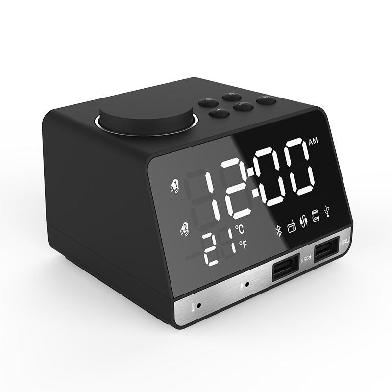 K11 Wireless Alarm Clock: Bluetooth Speaker, LED Mirror, USB Phone Charging, Smart Radio