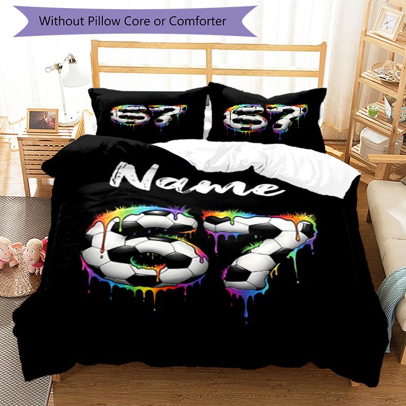 Set Biancheria da Letto Personalizzato 3 Pezzi Nome 67 Chiusura Copripiumino Include 1 Copripiumino e 2 Federe, Morbido e Confortevole per Tutte le Stagioni.