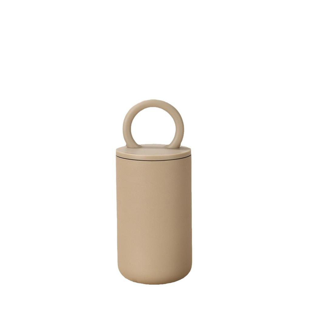 Simple 304 Stainless Steel Portable Coffee Cup Double-layer Vacuum Insulated Cup Portable Cup with Handle Ring