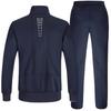 [Gopune] Men's Tracksuit Set Top & Bottom Sportswear Training Running Jogging Pants Outdoor Loungewear Casual Wear Blue 2XL