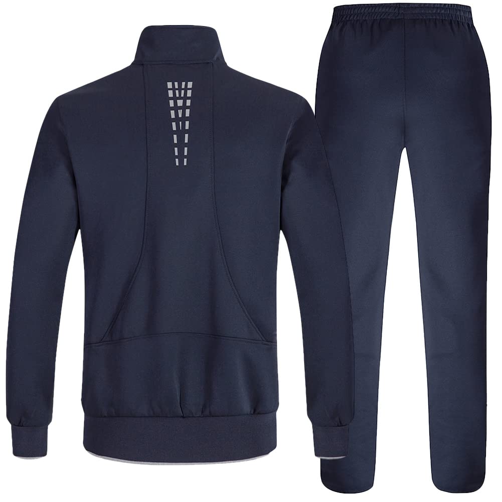 [Gopune] Men's Tracksuit Set Top & Bottom Sportswear Training Running Jogging Pants Outdoor Loungewear Casual Wear Blue 2XL