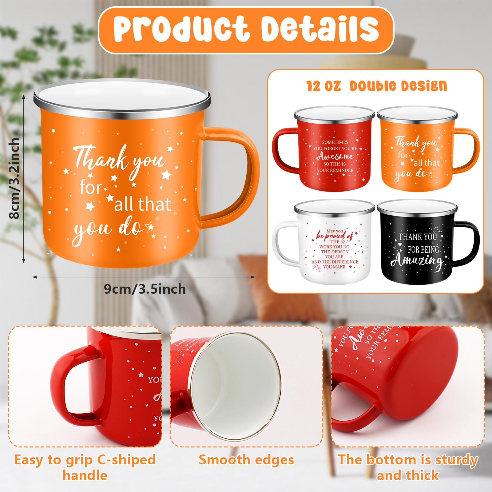 

4 Pcs Appreciation Gifts For Employee Bulk Thank You Gifts 13.5 Oz Enamel Coffee Mug Inspirational Coffee Mugs Gift For Women Me