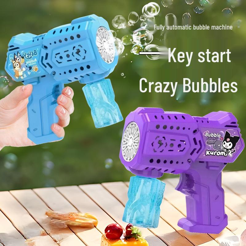 

Rechargeable Automatic Bubble Gun - Leak-Proof Handheld Bubble Toy for Kids