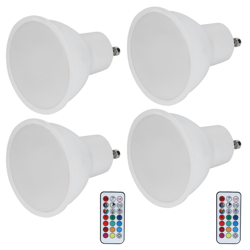 3W RGB Color Changing LED Spotlight Bulb with Remote Control for Bedroom Corridor Hotel Bar 85265V(GU10 RVB blanc chaud)