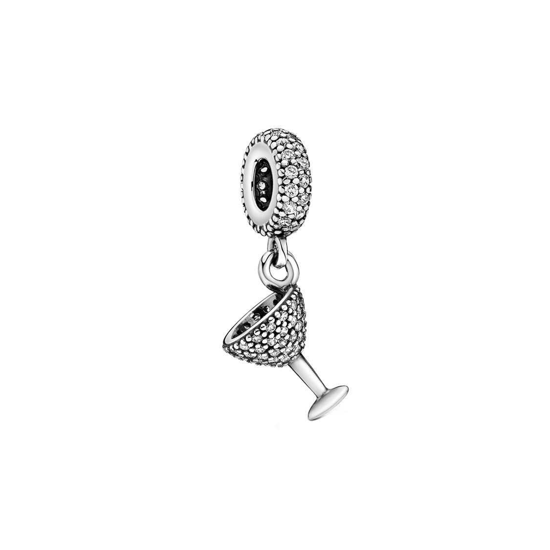 Pandora Shining Pavé Cocktail Glass Pendant Unisex Jewelry 791535CZ Box,Silver