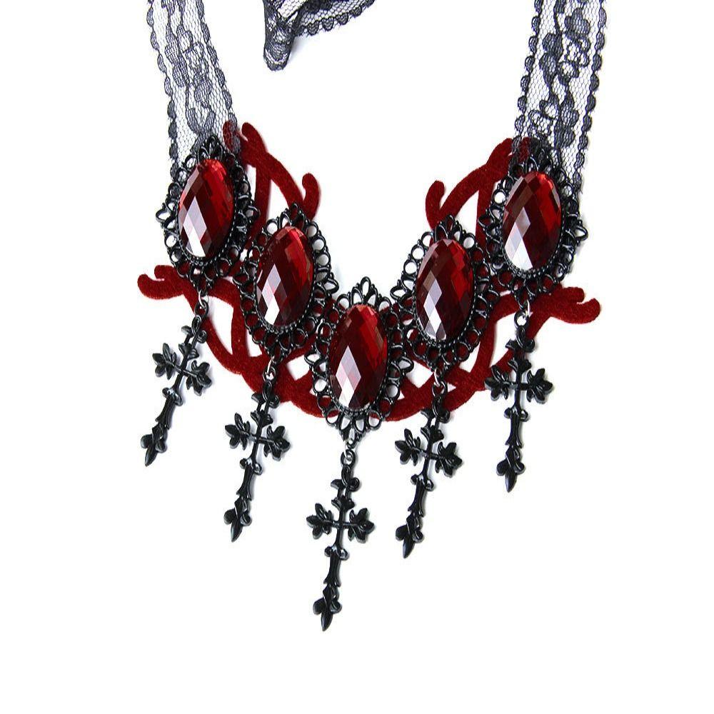 Black Veil Women Crown Lace Cross Gothic Hair Clip New Witch Crown  Halloween