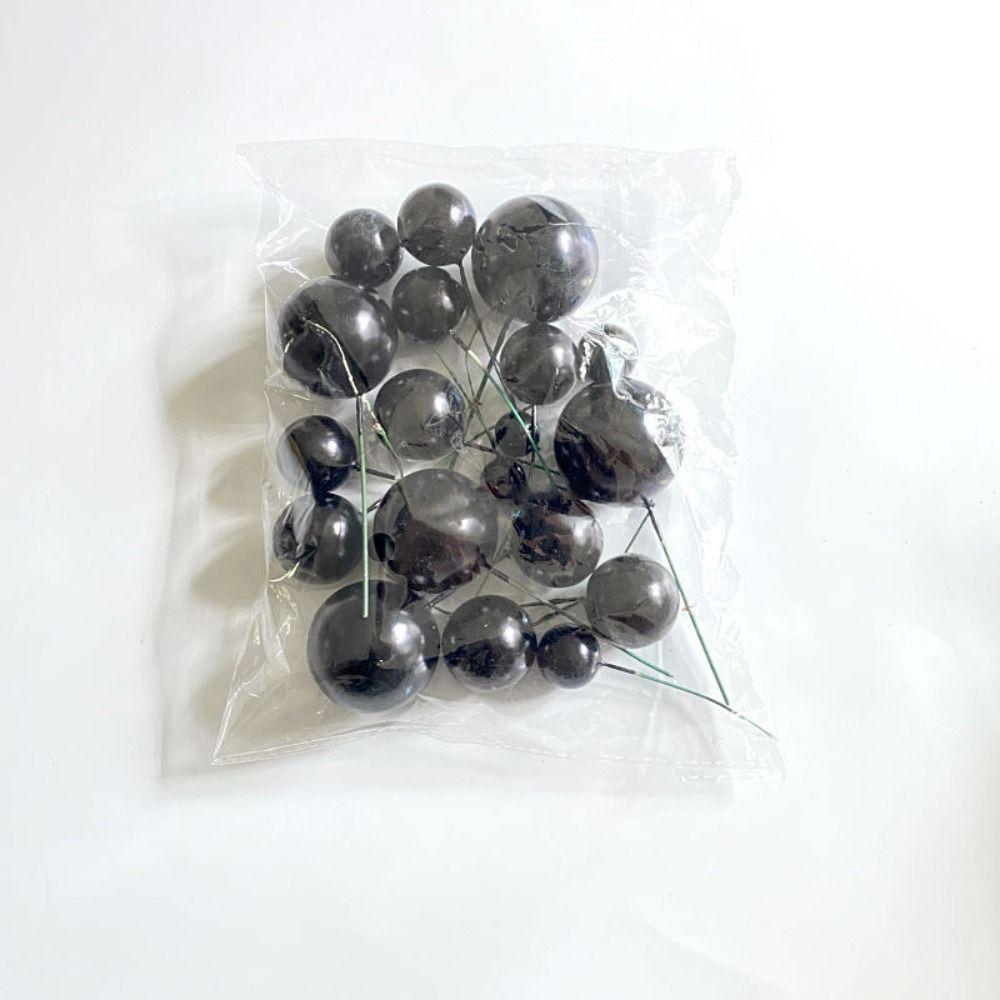 20PCS Cake Topper Ball Set 2cm-4cm Spheres DIY Birthday Cake Mixed Artificial Balls Glitter Balls Decoration