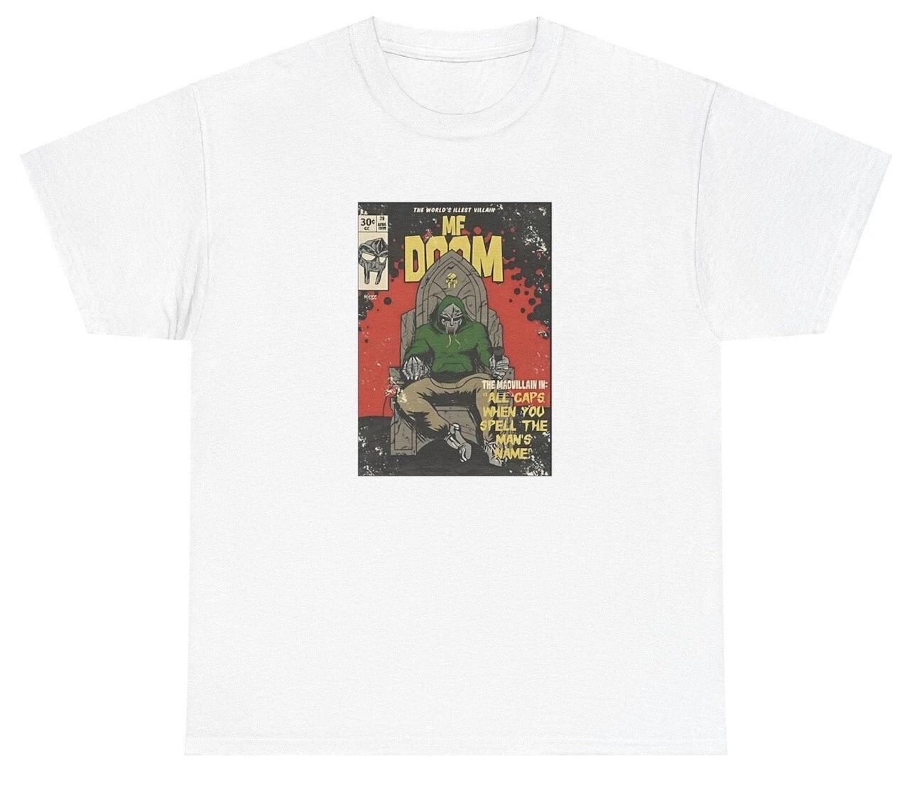 Футболка MF Doom 90-х Ретро MF Doom Графическая Фигура Мерч Насос Покрытие Подарок Футболка S