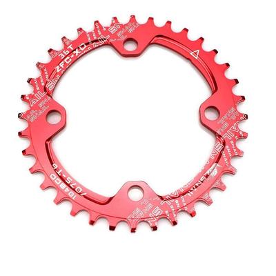 Chainring 36T 104BCD Mutte MTB Narrow Wide Chainring Single (Red,