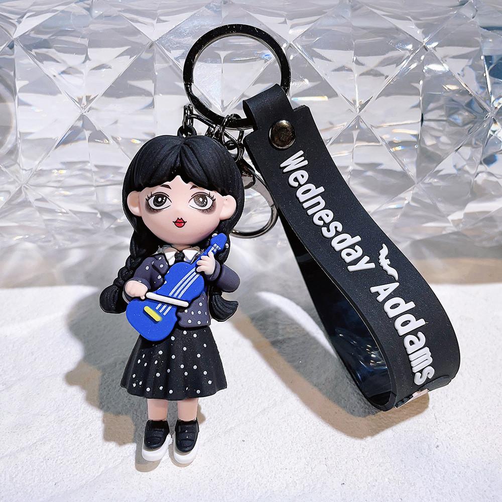 Adorable 3d Silicone Keychain Wednesday Addams Family Doll For Kids And Adults