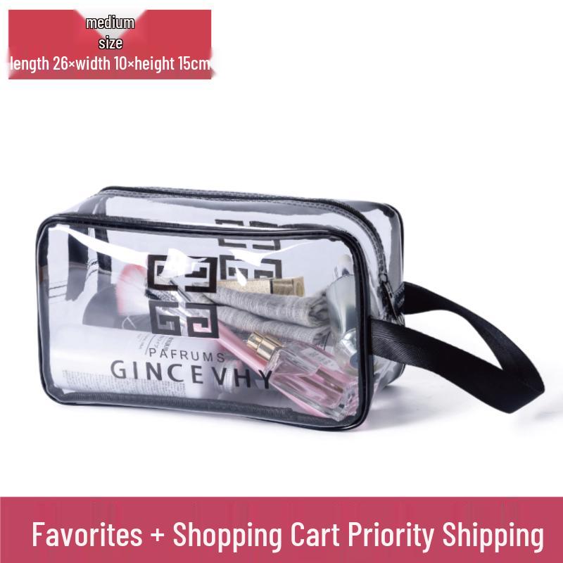 Transparent Waterproof Cosmetic Bag - Large Capacity Travel Toiletry Organizer for Women