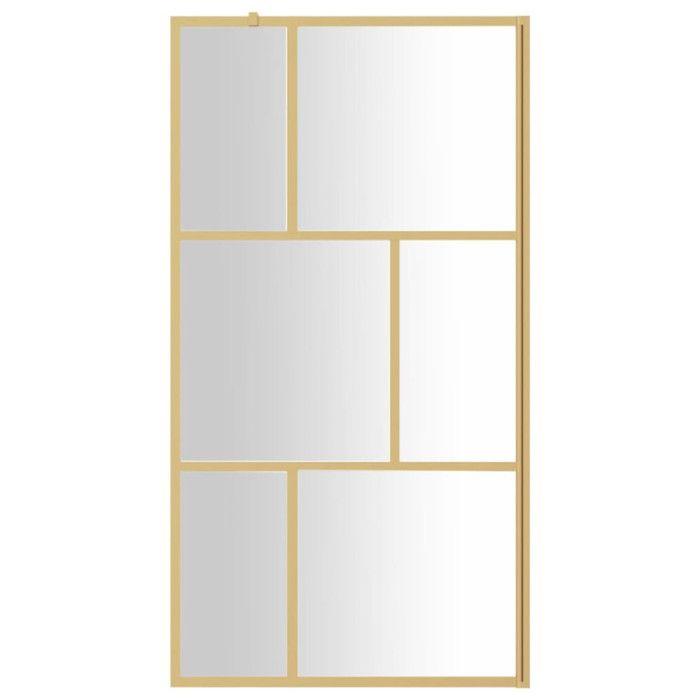 Paroi de douche avec verre ESG transparent doré 100x195 cm