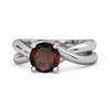 Garnet Crisscross Band Ring - 925 Sterling Silver