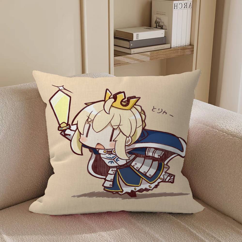 Anime Artoria Pendragon Kuddfodral Bil Prydnadskuddfodral För Soffa Bil Julklapp 40x40cm 45x45cm