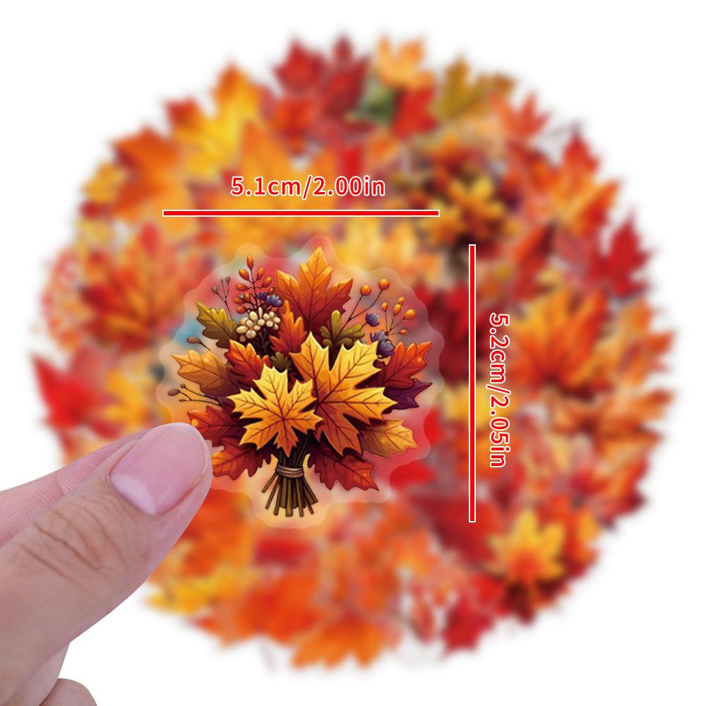 60 Transparent Maple Leaf Sticker Bag Waterproof Transparent PET Material Decorative Guitar Notebook Sticker