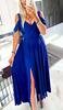 Long Elegant Dress For Wedding Party Classic Maxi With Split Red M