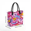  Floral Printed Tote Bag Casual Large Capacity Shoulder Handbag for Daily Use