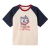 Girls' Cartoon Print Round Neck Cotton T-Shirt