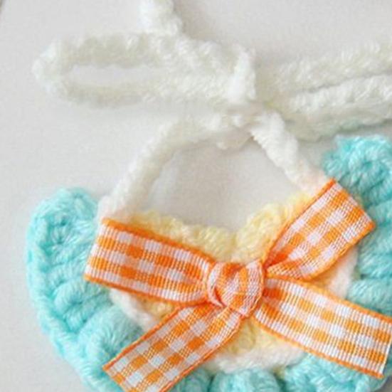 Knitted Cat Bib Adjustable Cute Pet Bib Soft Breathable Pet Bib with Bow Flower for Cats And Small Dogs Photo Prop