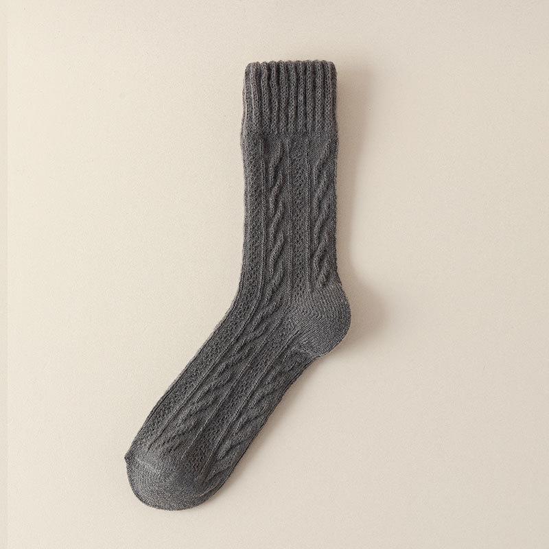 Dámské silné vlněné ponožky v japonském stylu - Hřejivé, útulné, vysoké bavlněné zimní ponožky