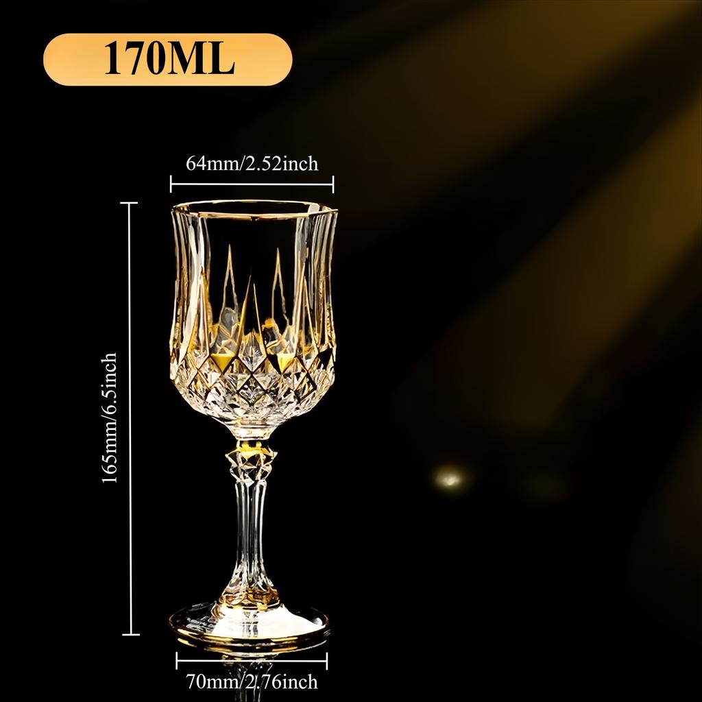 Luxury Whiskey Glass European Crystal Diamond Champagne Cup High Foot Style Glass Red Wine Cup Elegant Aesthetic Alcohol Glasses