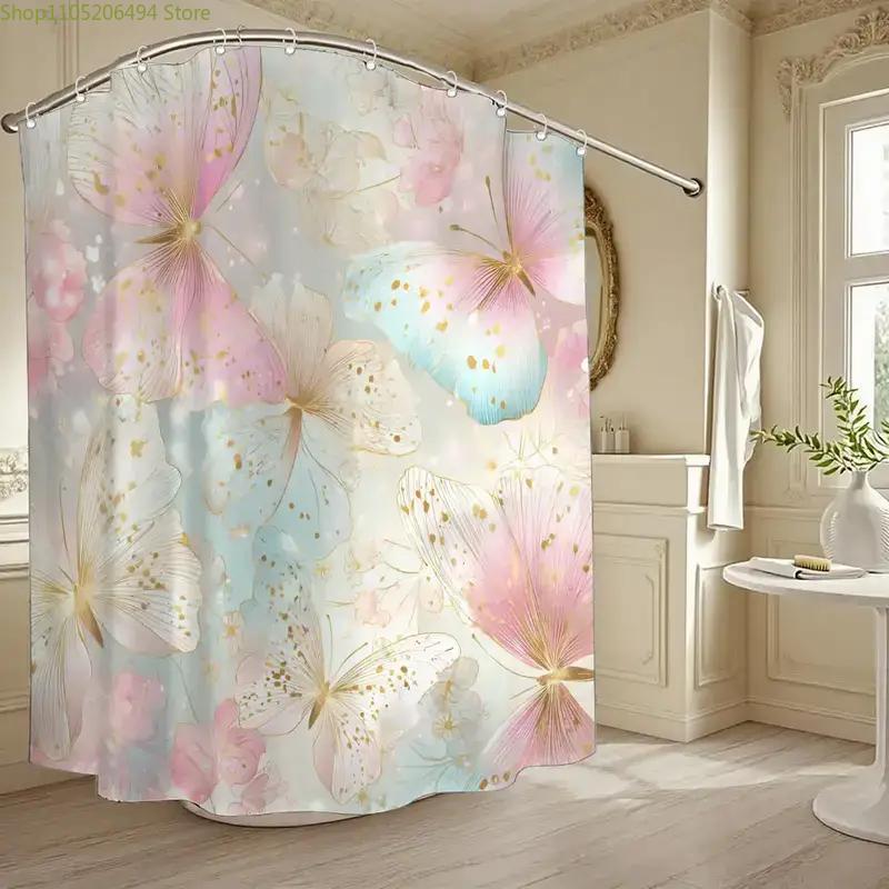 Ein Badezimmer-Duschvorhang zur Feier von Hochzeitsjubiläen, Enthält 12 Haken, Maße 70,87*70,87 Zoll, Perfekt für Zuhause